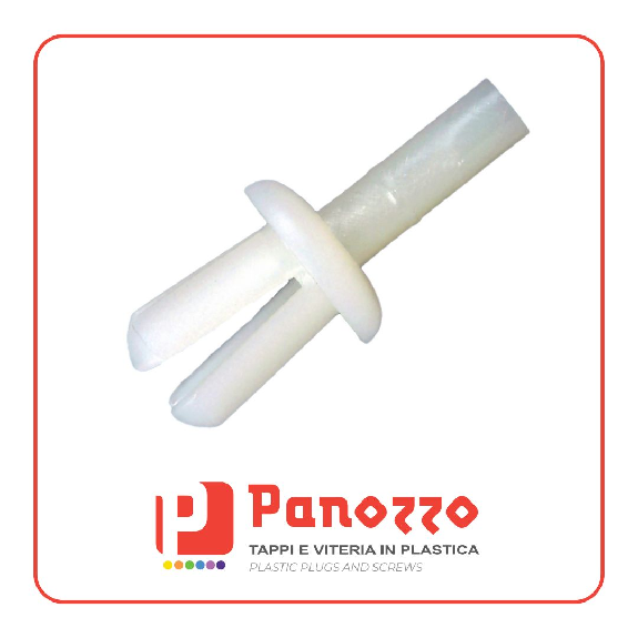 RIVETTO IN PLASTICA A PRESSIONE 3,3X0,5-3,5mm. Prezzo multiplo di 100 pz. - Naturale-Leggi tutto