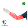 Manchette de protection à usage unique - Sachet de 100 Pièces (Rouge) - Élastique aux extrémités - Imperméable aux éclaboussures