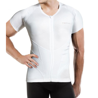 Relaxsan Posture 4070-RP (Weiß S) Haltungskorrektur Rücken Herren T-Shirt, Posture Corrector, Haltungstrainer, Atmungsaktiv-Beschreibung lesen