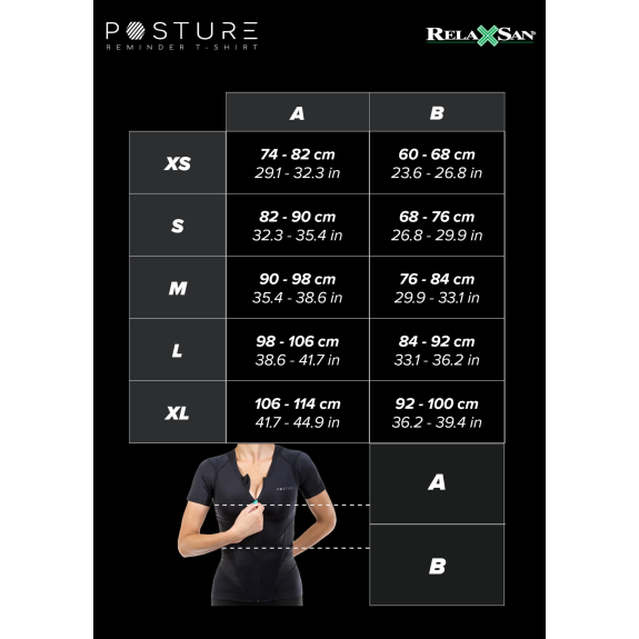 Relaxsan Posture 6070-RP (Schwarz L) Haltungskorrektur Rücken Damen T-Shirt, Posture Corrector, Haltungstrainer, Atmungsaktiv-Beschreibung lesen