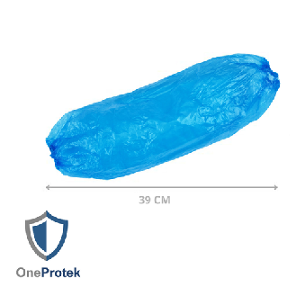 OneProtek - Manchettes de protection COURTES 39cm - Sachet de 100 pieces - 18µ Bleu-Lire la description