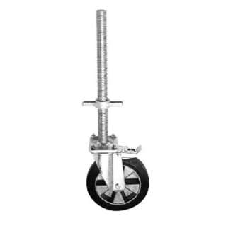 Pied à vis avec roue diam 250mm, charge admissible 1400kg-Lire la description