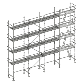 Echafaudage façadier 130 m² lisses planchers ALP130-Lire la description