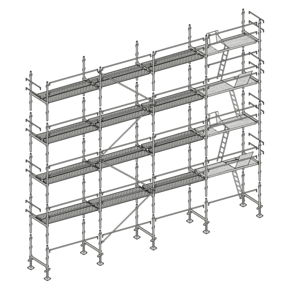 Echafaudage façadier 130 m² lisses planchers ALP130-Lire la description