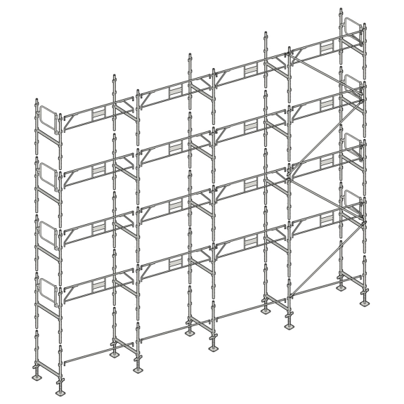Échafaudage façadier 130 m² gardes corps AG130 Échafaudage façadier 130 m² gardes corps AG130-Lire la description