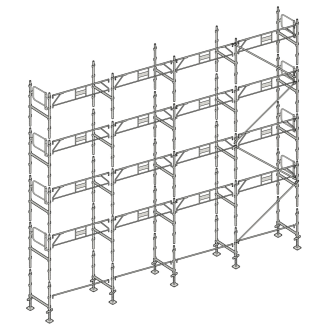 Échafaudage façadier 130 m² gardes corps AG130-Lire la description