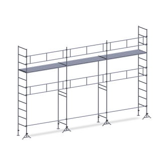 Échafaudage ES49 maçon 60 m² Garde-corps 1 niveau plancher-Lire la description