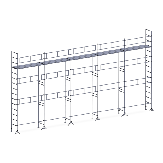 Echafaudage ES49 maçon 128 m² Garde-corps 1 niveau plancher-Lire la description