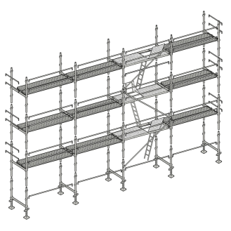 Echafaudage façadier 104 m² lisses planchers ALP104-Lire la description
