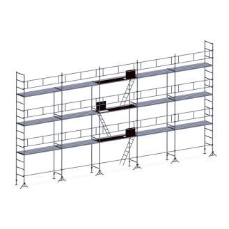 Echafaudage ES49 maçon 128 m² Garde-corps complet-Lire la description
