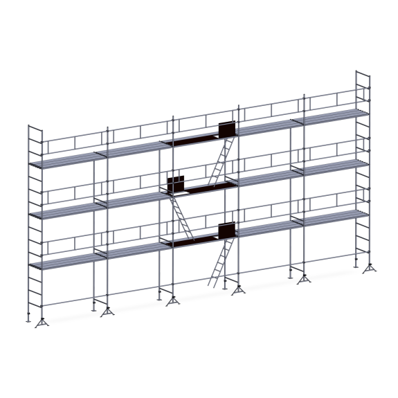 Echafaudage ES49 maçon 128 m² Garde-corps complet-Lire la description