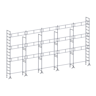 Échafaudage ES49 maçon 128 m² Garde-corps structure-Lire la description