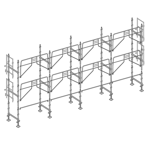 Échafaudage façadier 78 m² garde-corps sécurité AGS78 Échafaudage façadier 78 m² garde-corps sécurité AGS78-Lire la description