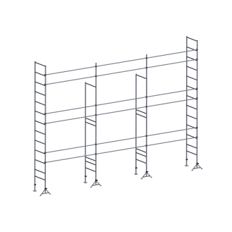 Échafaudage ES49 maçon 70 m² Lisses structure-Lire la description
