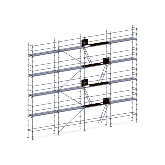 Echafaudage façadier 130 m² lisses planchers-Lire la description