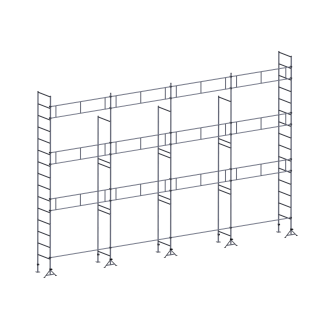 Échafaudage ES49 maçon 104 m² Garde-corps structure-Lire la description