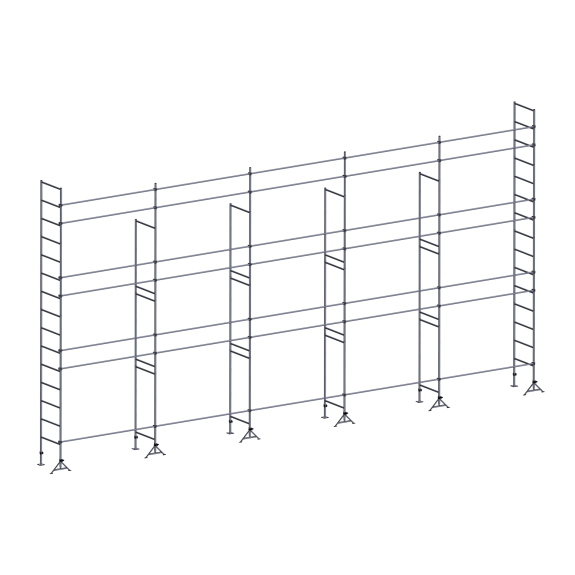 Échafaudage ES49 maçon 128 m² Lisses structure Échafaudage ES49 maçon 128 m² Lisses structure-Lire la description