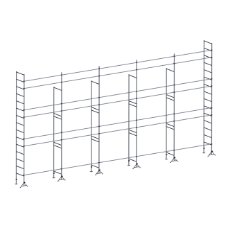 Échafaudage ES49 maçon 128 m² Lisses structure-Lire la description