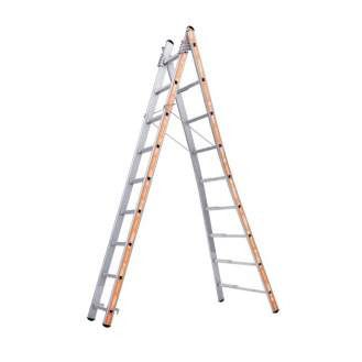 Échelle transformable PRONOR 2 plans 2 x 9 marches-Lire la description