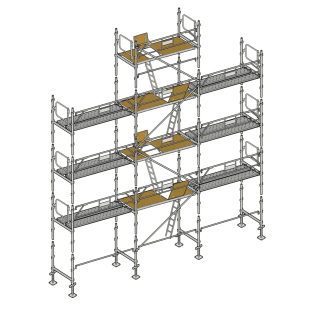 Echafaudage façadier 88 m² garde-corps planchers AGP88-Lire la description