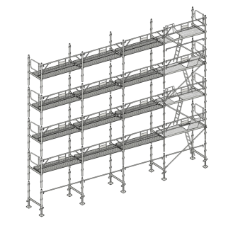 Echafaudage façadier 130 m² gardes corps planchers AGP130-Lire la description