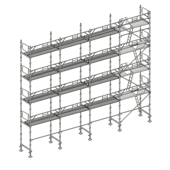 Echafaudage façadier 130 m² gardes corps planchers AGP130-Lire la description