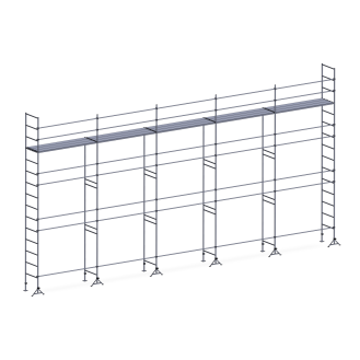 Echafaudage ES49 maçon 128 m² Lisses 1 niveau plancher-Lire la description