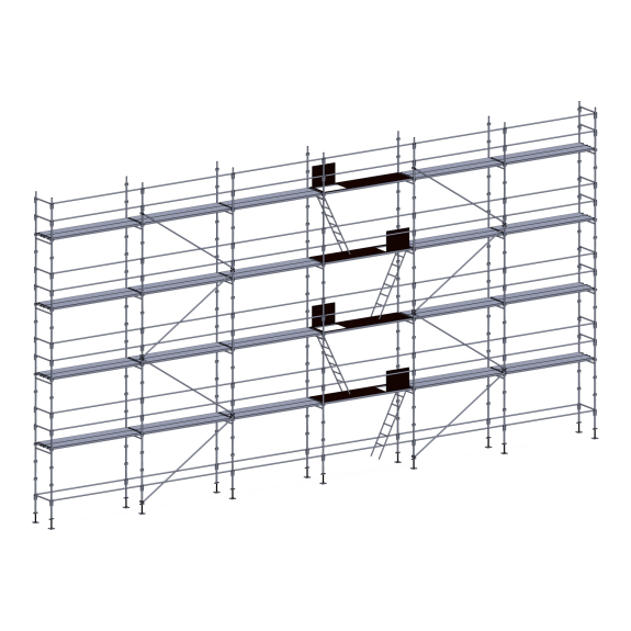 Echafaudage façadier 190 m² lisses planchers-Lire la description