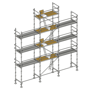 Echafaudage façadier 88 m² lisses planchers ALP88-Lire la description