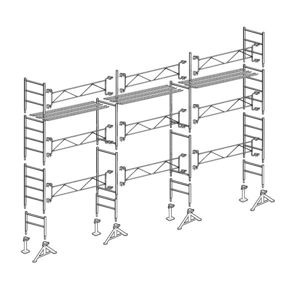 Échafaudage en acier galvanisé 70 m²-Lire la description