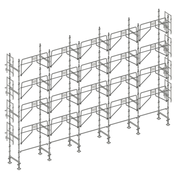 Echafaudage façadier 160 m² gardes corps sécurité AGS160-Lire la description