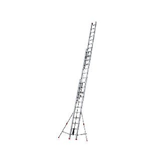 Échelle extensible 3 plans avec corde 3 x 11 marches-Lire la description
