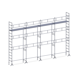 Échafaudage ES49 maçon 104 m² Garde-corps 1 niveau plancher-Lire la description