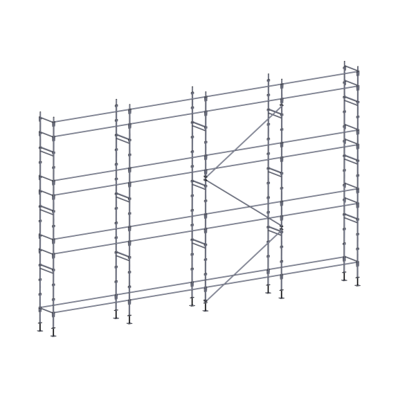Échafaudage façadier 104 m² lisses Échafaudage façadier 104 m² lisses-Lire la description