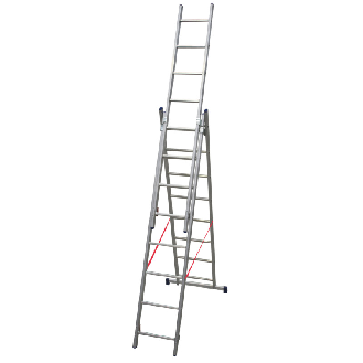 Échelle universelle 3 plans adaptable aux escaliers 3 x 8 marches-Lire la description
