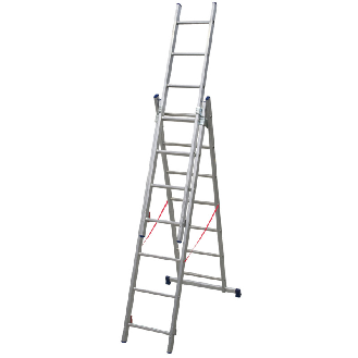 Échelle universelle 3 plans adaptable aux escaliers 3 x 7 marches-Lire la description