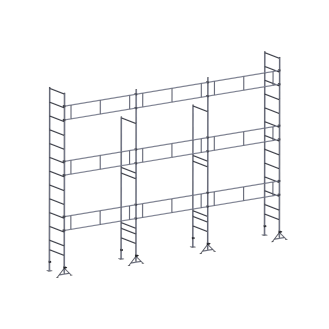 Échafaudage ES49 maçon 70 m² Garde-corps structure-Lire la description