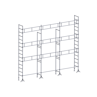 Échafaudage ES49 maçon 80 m² Garde-corps structure-Lire la description