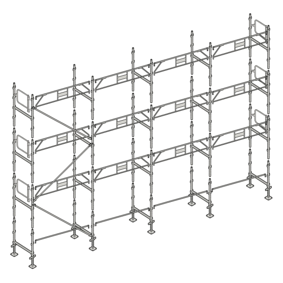 Échafaudage façadier 104 m² gardes corps AG104 Échafaudage façadier 104 m² gardes corps AG104-Lire la description