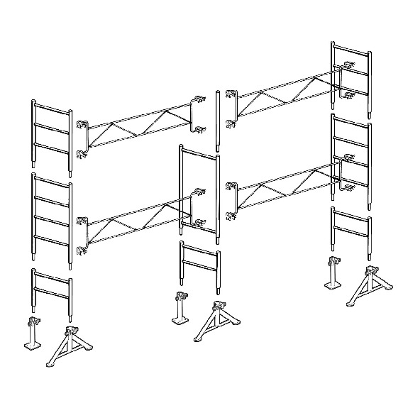 Échafaudage galvanisé 35 m² pour maçonnerie-Lire la description