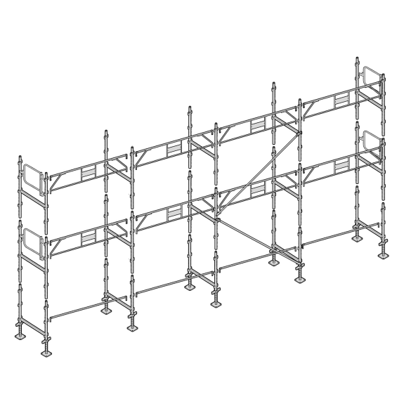 Échafaudage façadier 78 m² garde-corps AG78 Échafaudage façadier 78 m² garde-corps AG78-Lire la description