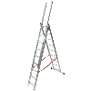 Échelle Universelle 3 plans adaptable aux escaliers 3 x 9 marches