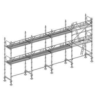 Échafaudage façadier 78 m² garde-corps planchers AGP78-Lire la description