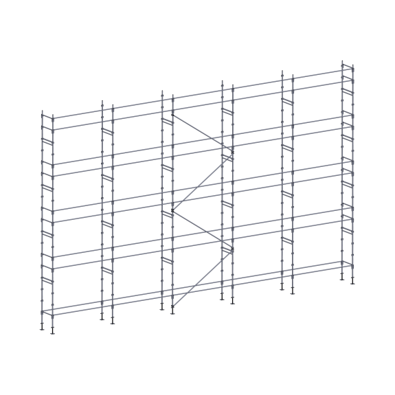 Échafaudage façadier 160 m² galvanisé-Lire la description