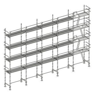 Echafaudage façadier 160 m² lisses planchers ALP160-Lire la description