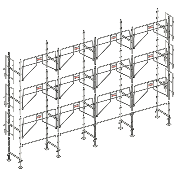 Échafaudage façadier 104 m² gardes corps sécurité AGS104 Échafaudage façadier 104 m² gardes corps sécurité AGS104-Lire la description