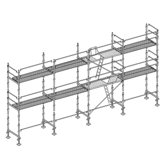 Échafaudage façadier 78 m² lisses planchers ALP78-Lire la description