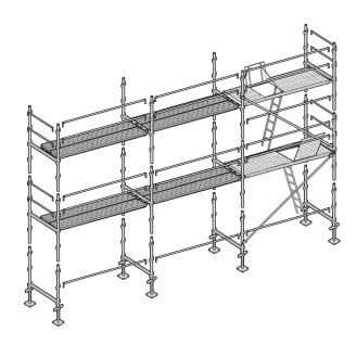 Échafaudage façadier 60 m² lisses planchers-Lire la description