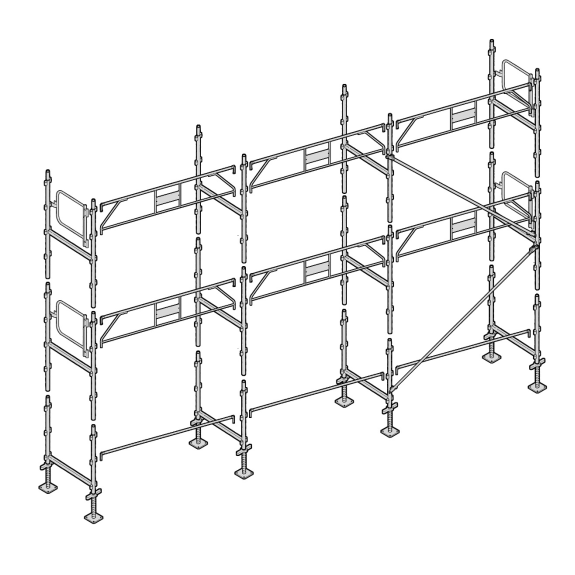 Échafaudage façadier 60 m² garde-corps Échafaudage façadier 60 m² garde-corps-Lire la description