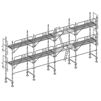 Échafaudage façadier 78 m² garde-corps sécurité planchers AGSP78-Lire la description